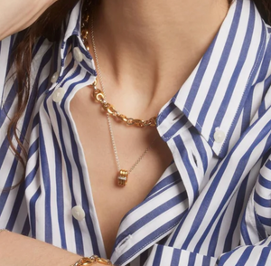 Vertical Bars With Zirconia Necklace