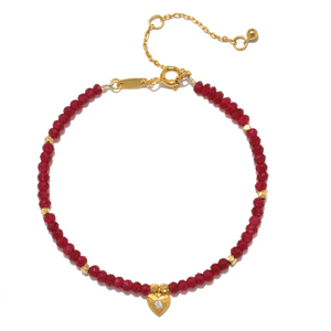 Healing Heart Red Onyx Bracelet