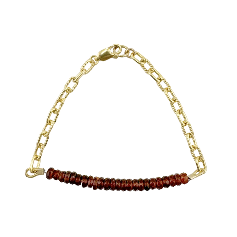 Garnet Chain Bracelet