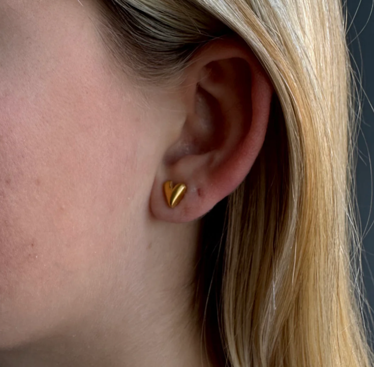 Golden Heart Studs