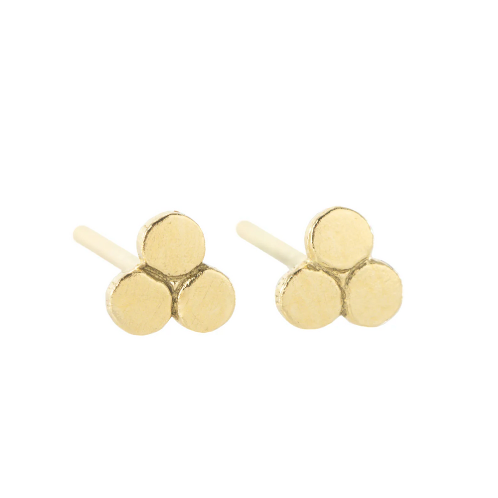 Triple Golden Dot Studs