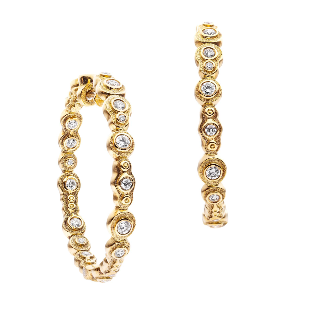 "Submarine" Diamond Hoops