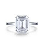 Emerald Cut Solitaire Bezel Ring