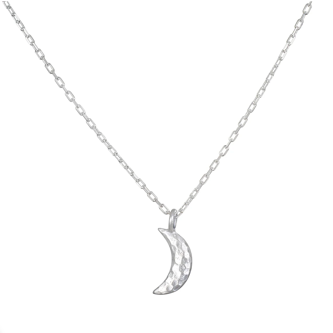 Bestow Light Crescent Moon Silver Necklace