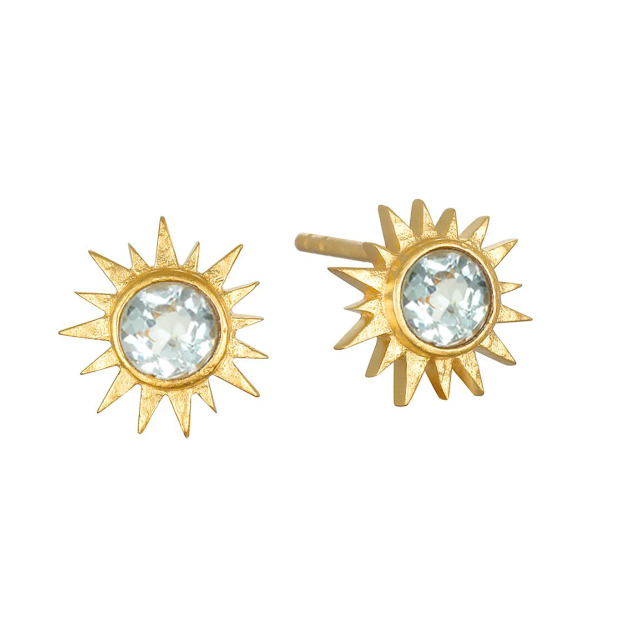 "Light Seeker" Blue Topaz Stud Earrings