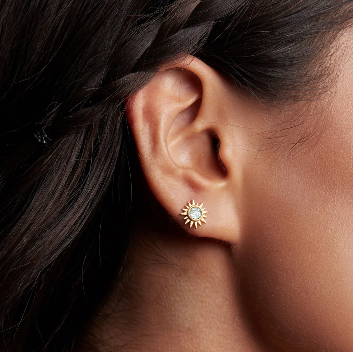 "Light Seeker" Blue Topaz Stud Earrings