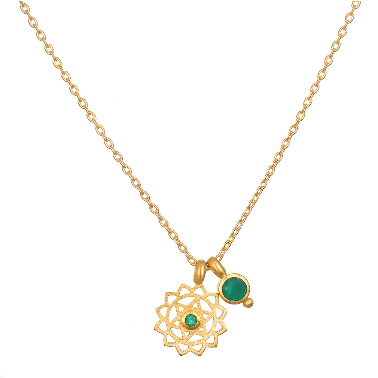 "Open Heart Chakra" Green Onyx Necklace