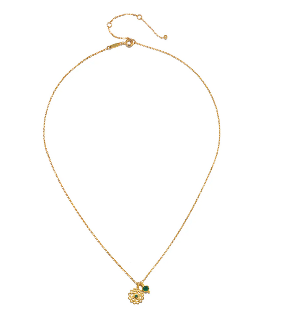 "Open Heart Chakra" Green Onyx Necklace
