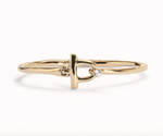 Open Buckle White Topaz Bangle - Silver or Gold