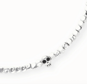 Beaded Leather Skull Necklace