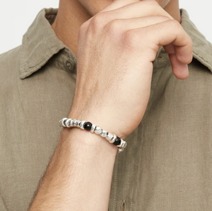 Black & Silver Stretch Bracelet