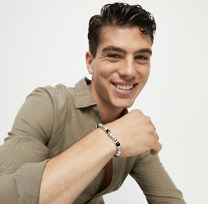 Black & Silver Stretch Bracelet