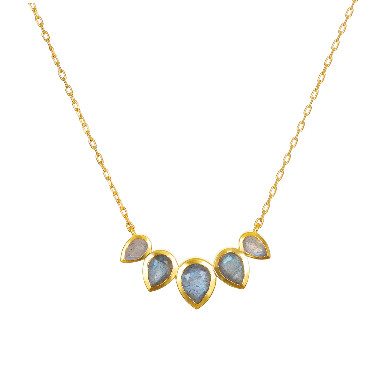 Awaken Intuition Labradorite Petal Necklace