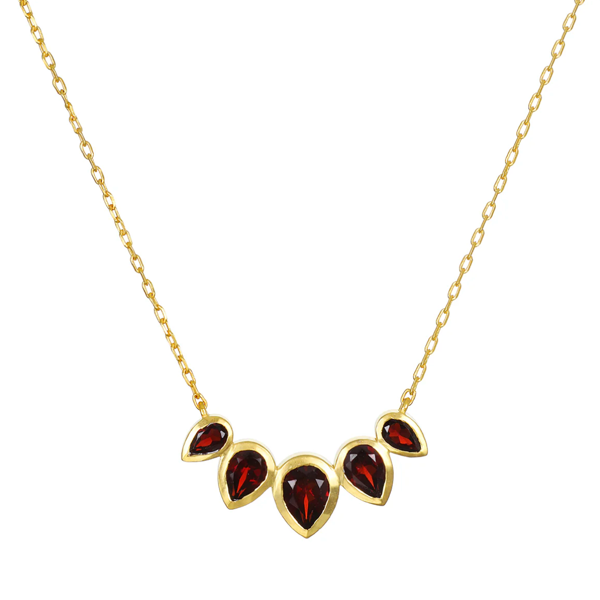 Ignite Strength Garnet Petal Necklace