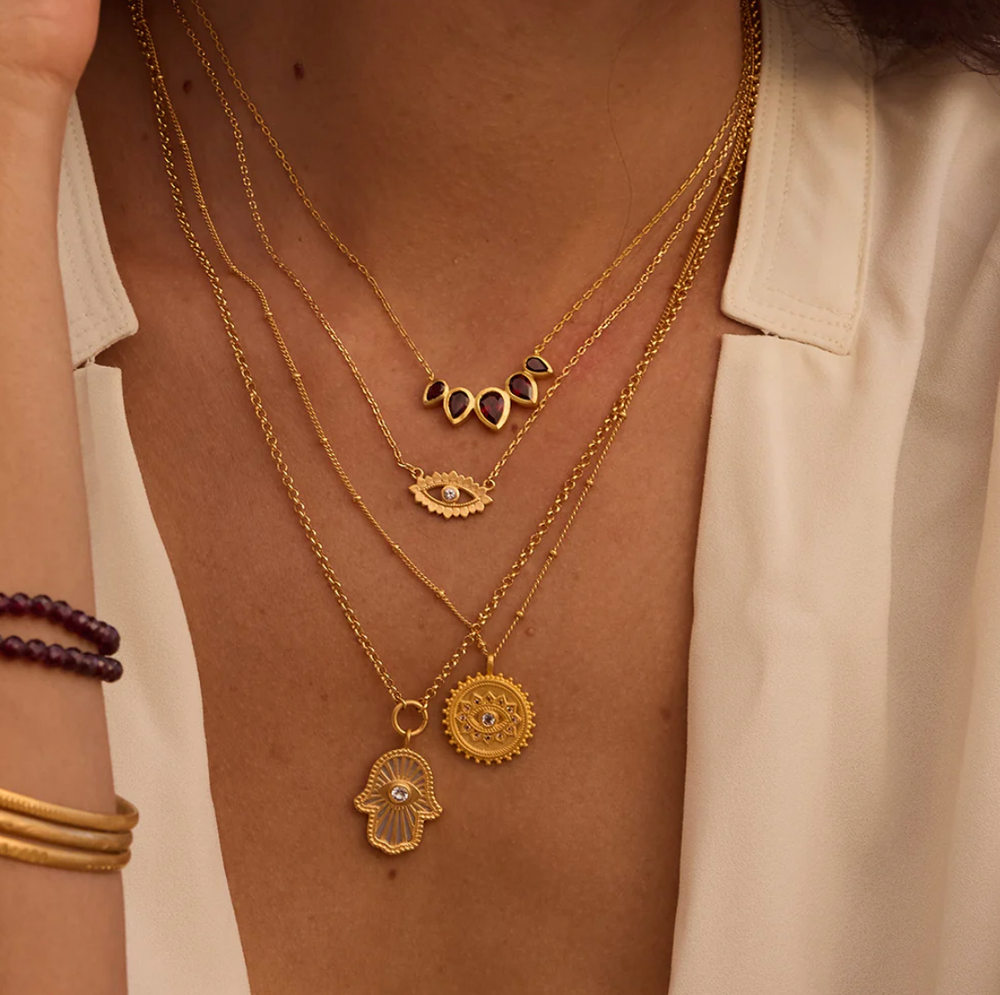 Ignite Strength Garnet Petal Necklace