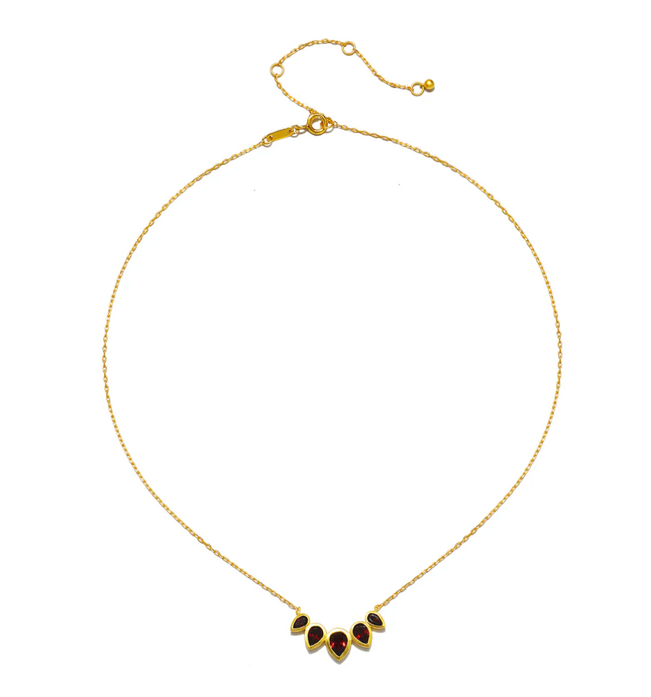 Ignite Strength Garnet Petal Necklace