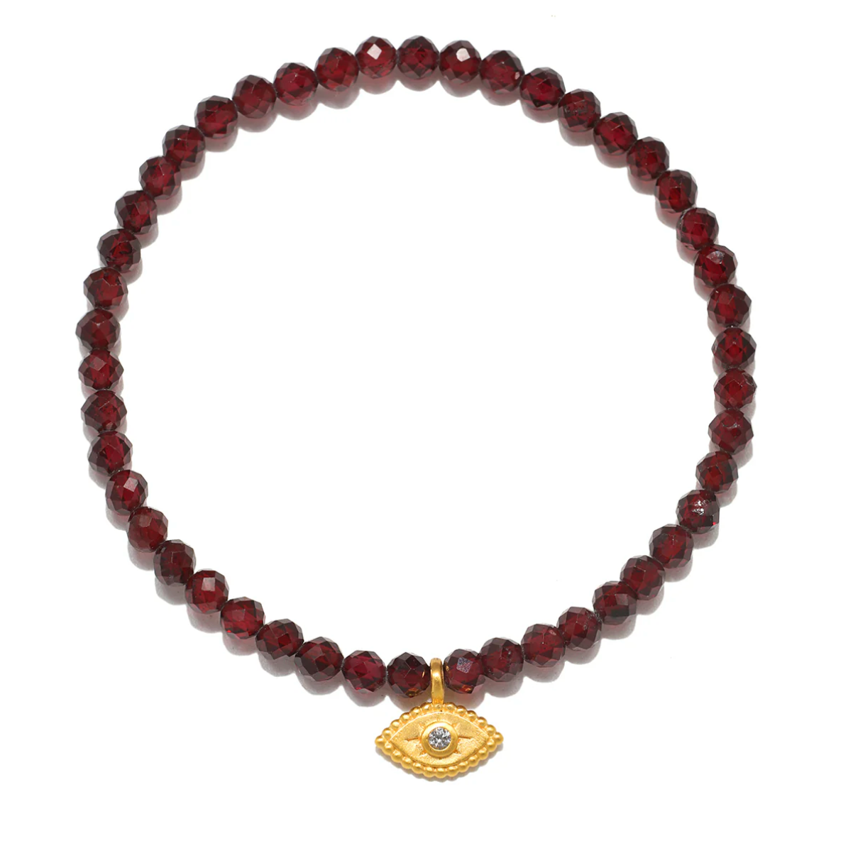 Loving Protection Garnet Evil Eye Bracelet