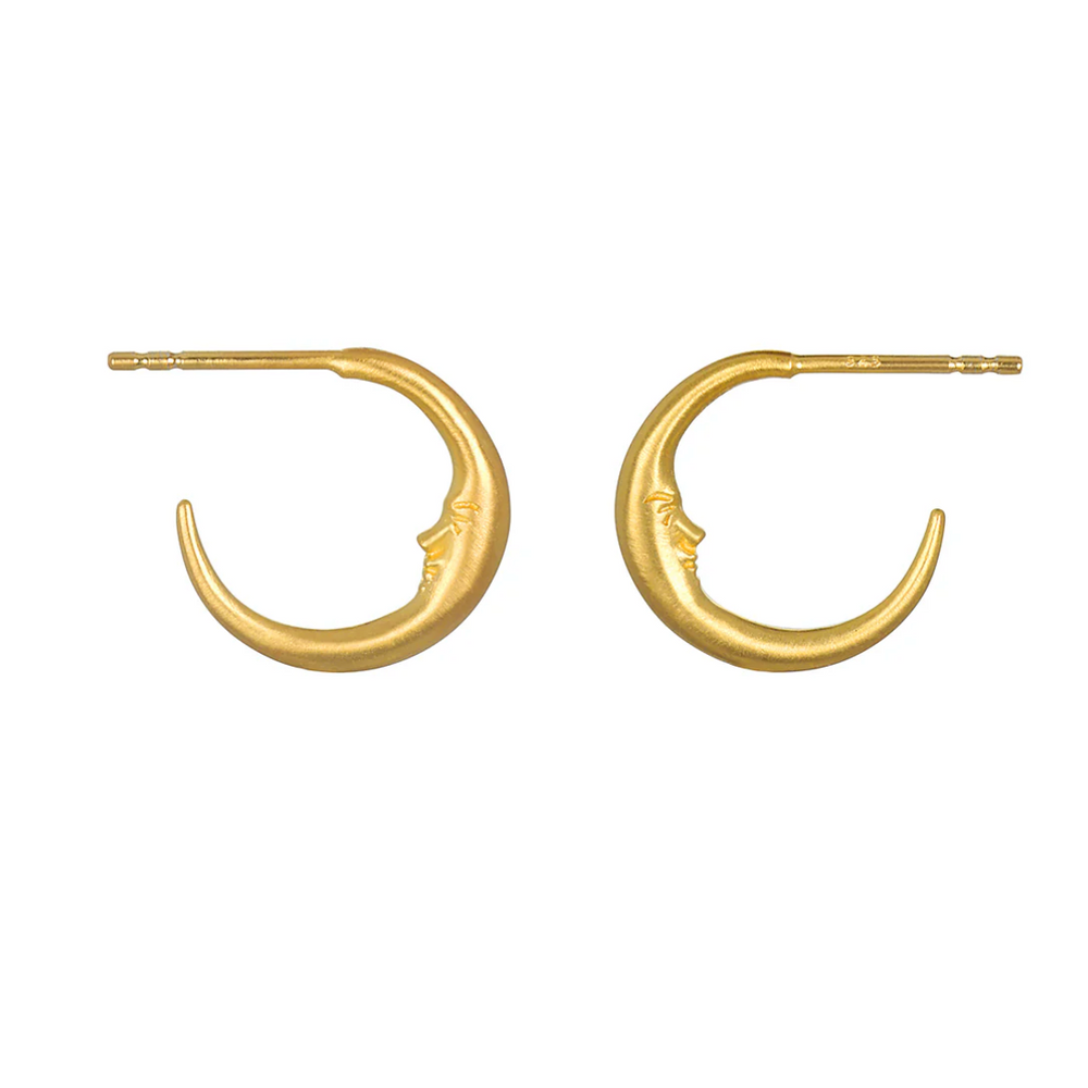 Goddess Energy Crescent Moon Hoop Earrings
