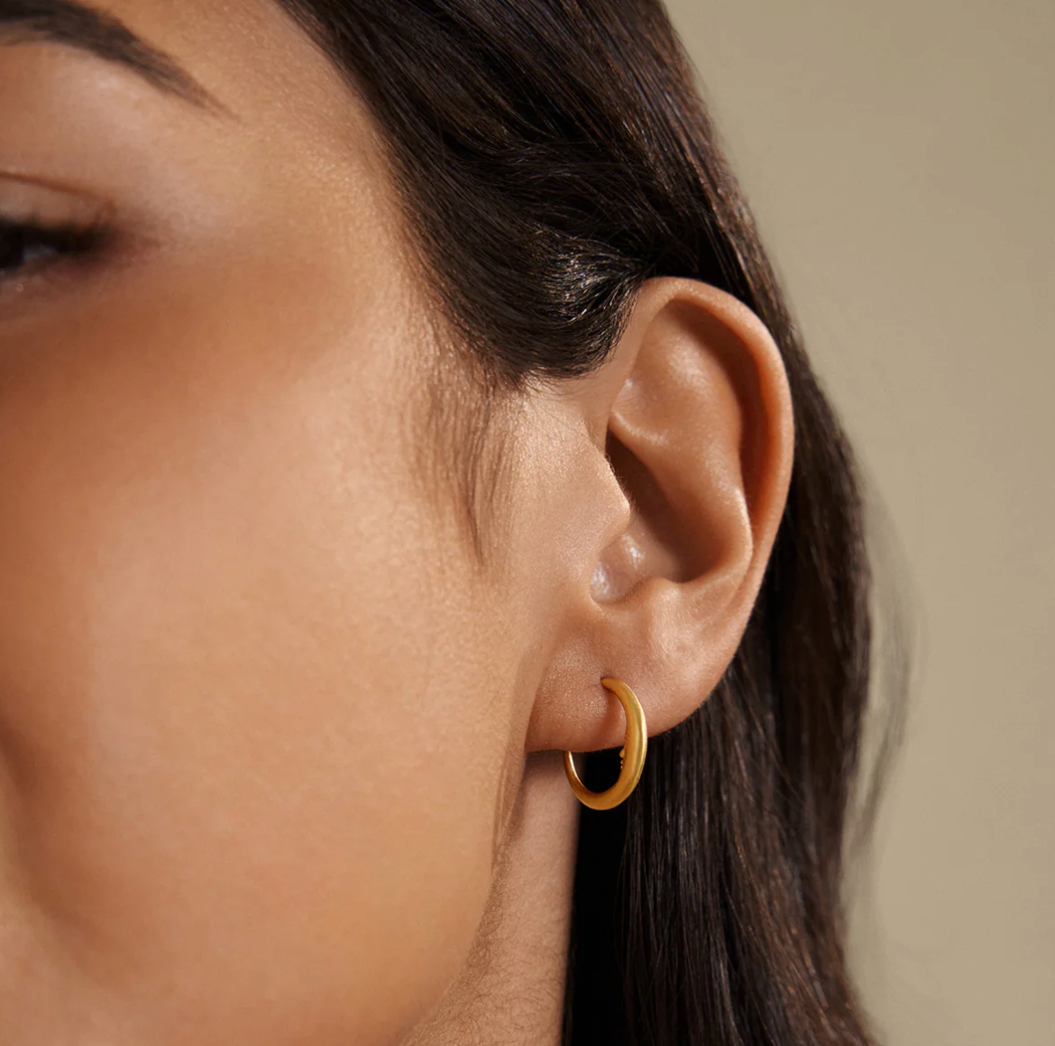 Goddess Energy Crescent Moon Hoop Earrings