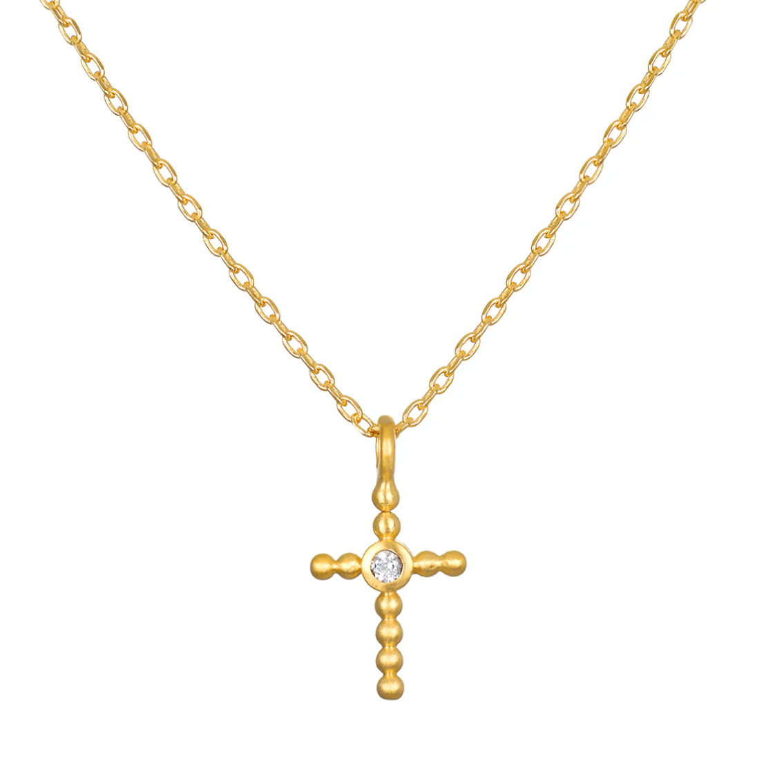 Honor Your Faith Cross White Topaz Necklace