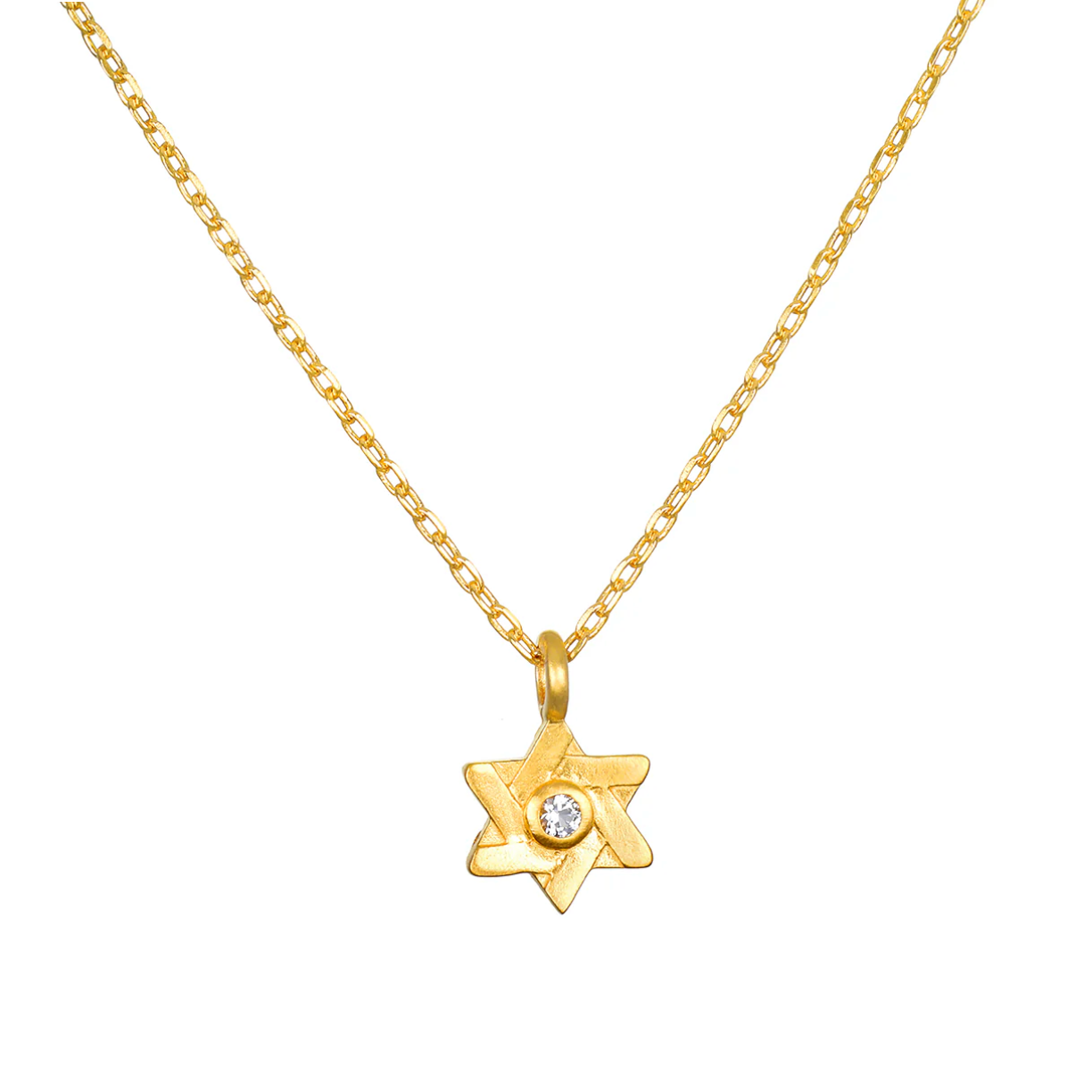 Guiding Faith White Topaz Star of David Necklace