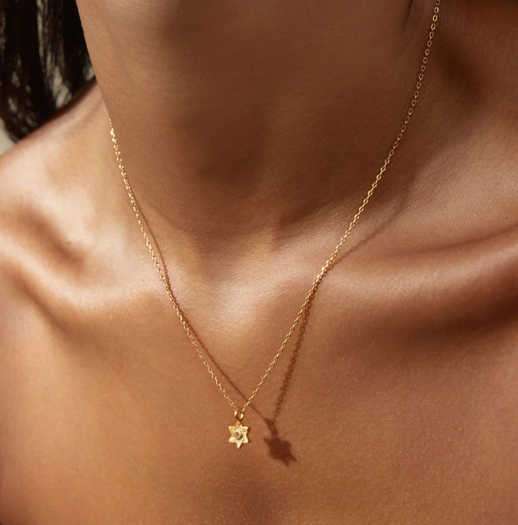 Guiding Faith White Topaz Star of David Necklace