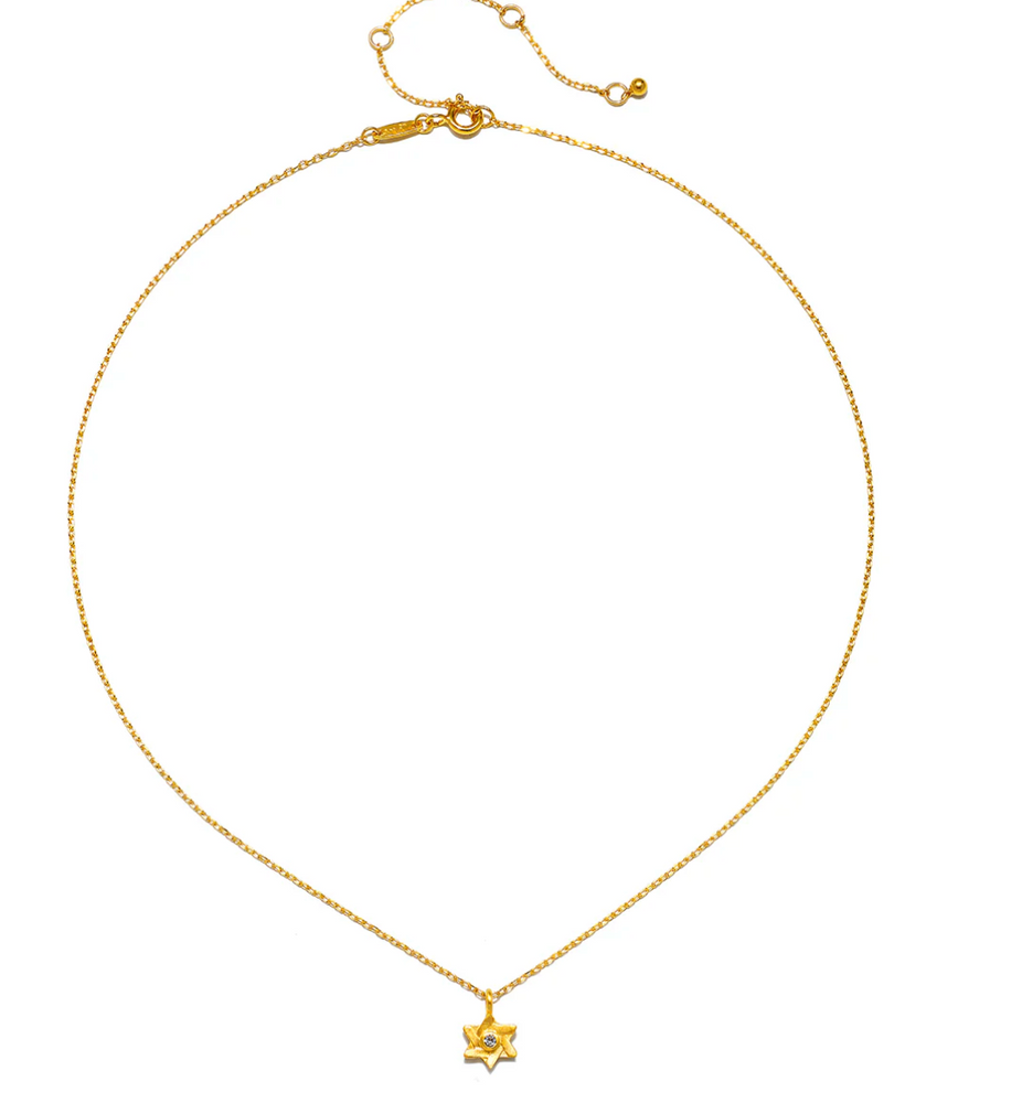 Guiding Faith White Topaz Star of David Necklace