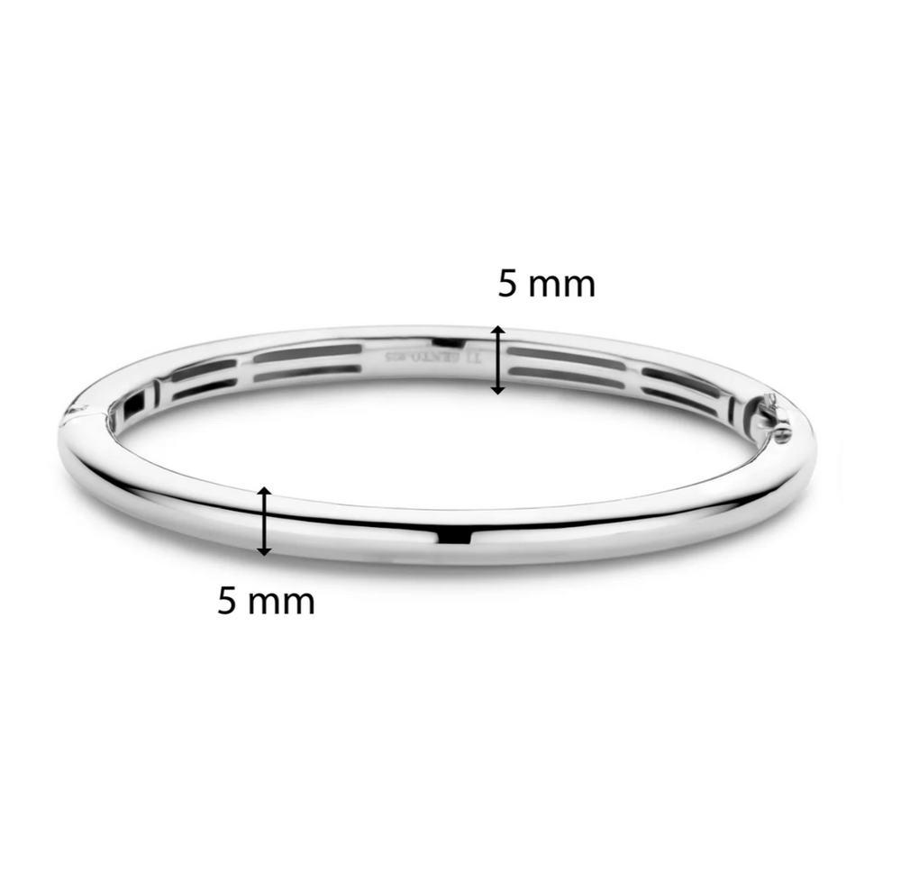 5mm Thick Hinged Bangle - Silver or Gold