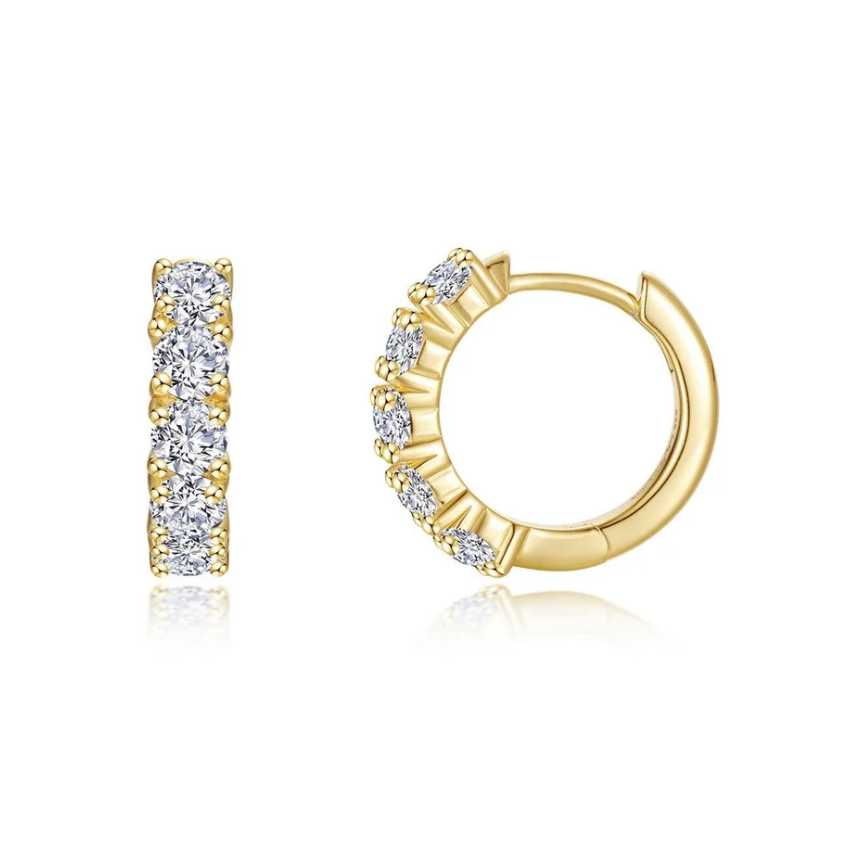"Clara" Sparkling Huggie Hoop Earrings