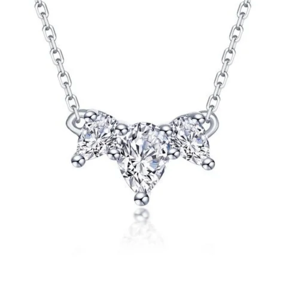 "Grace" 3-Stone Pear Necklace