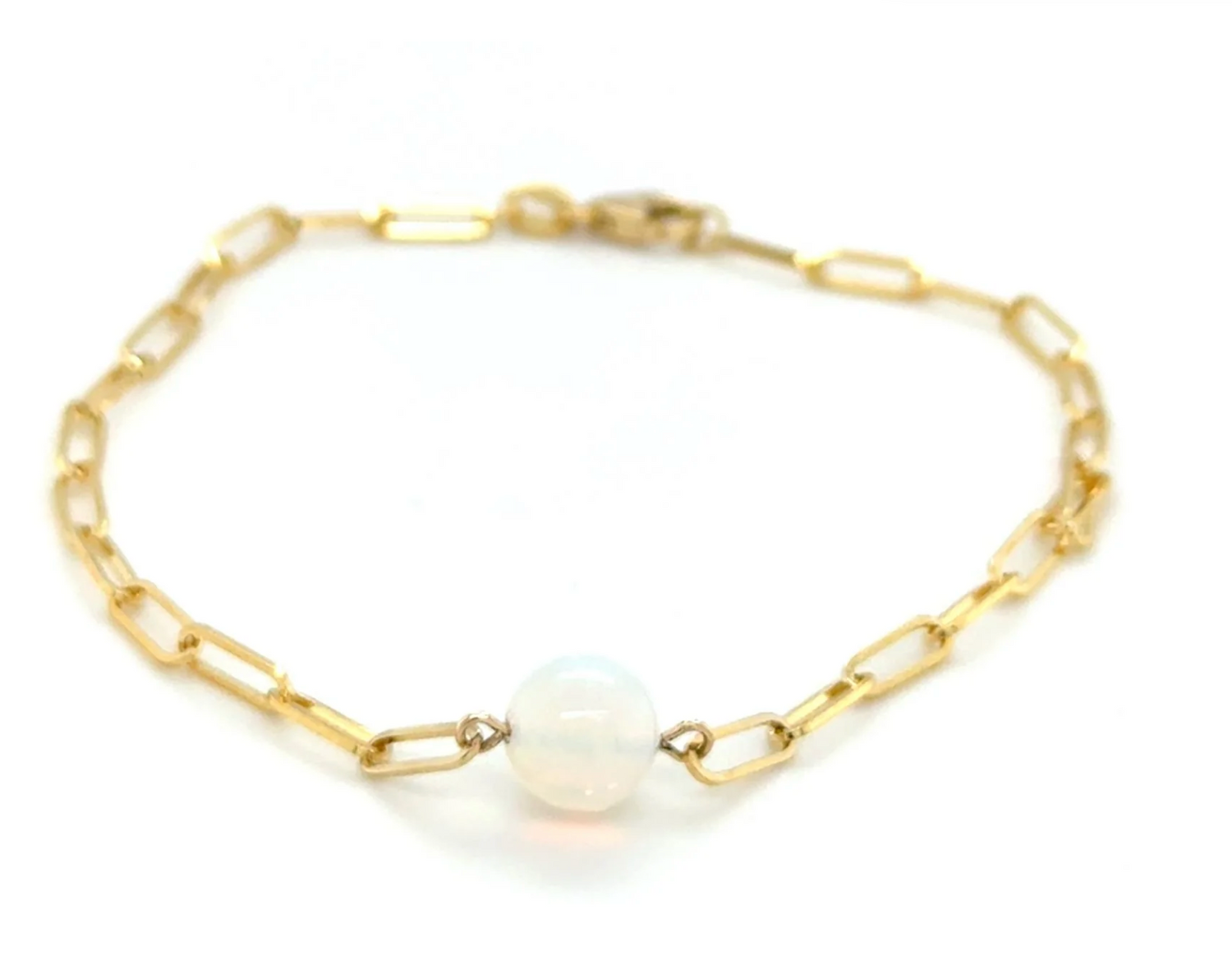 Opal Paperclip Bracelet