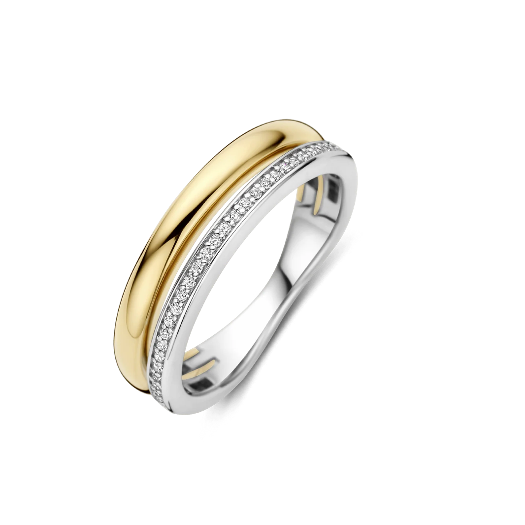 Gold & Zirconia Double Ring