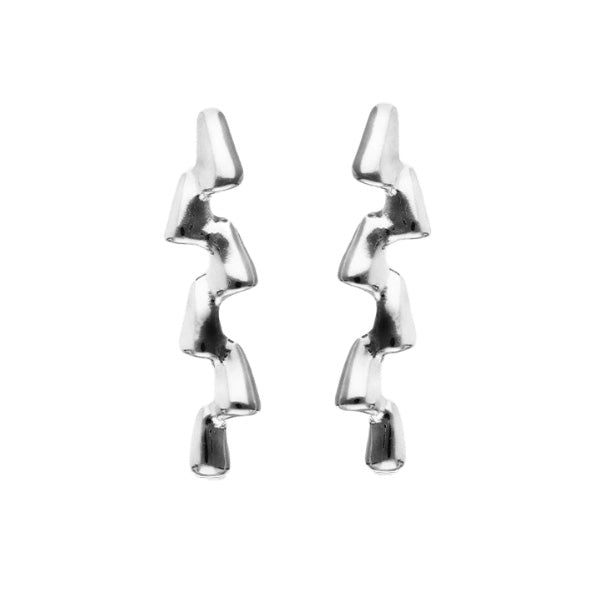 Elongated Zigzag Drop Studs