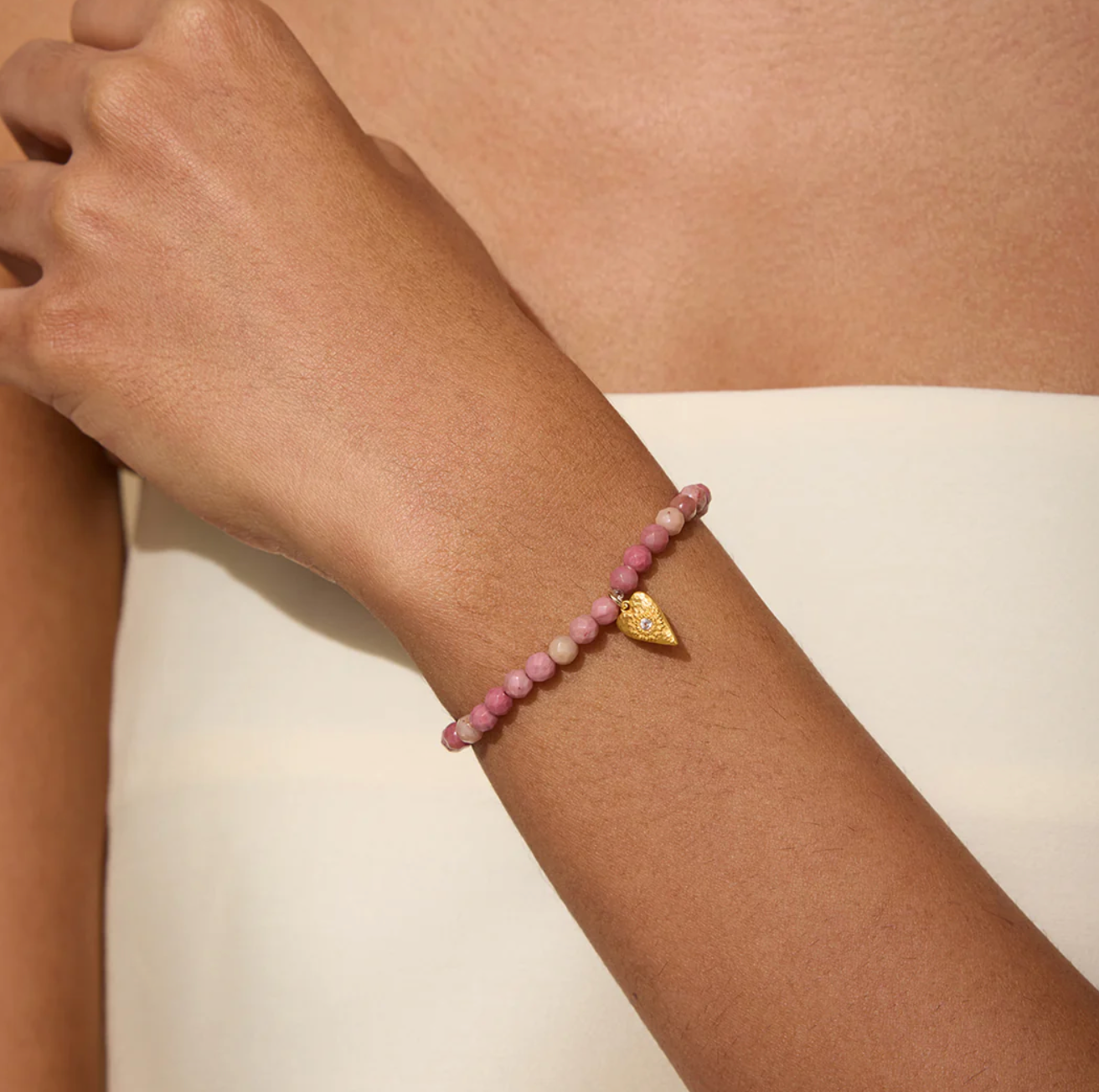 Comforted by Love Rhodonite Heart Bracelet