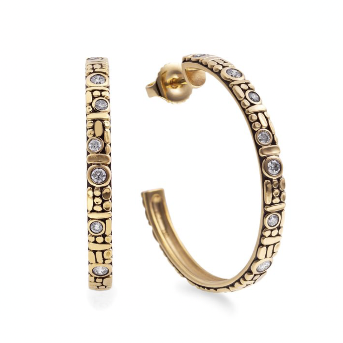 "Mosaic" Diamond Hoops