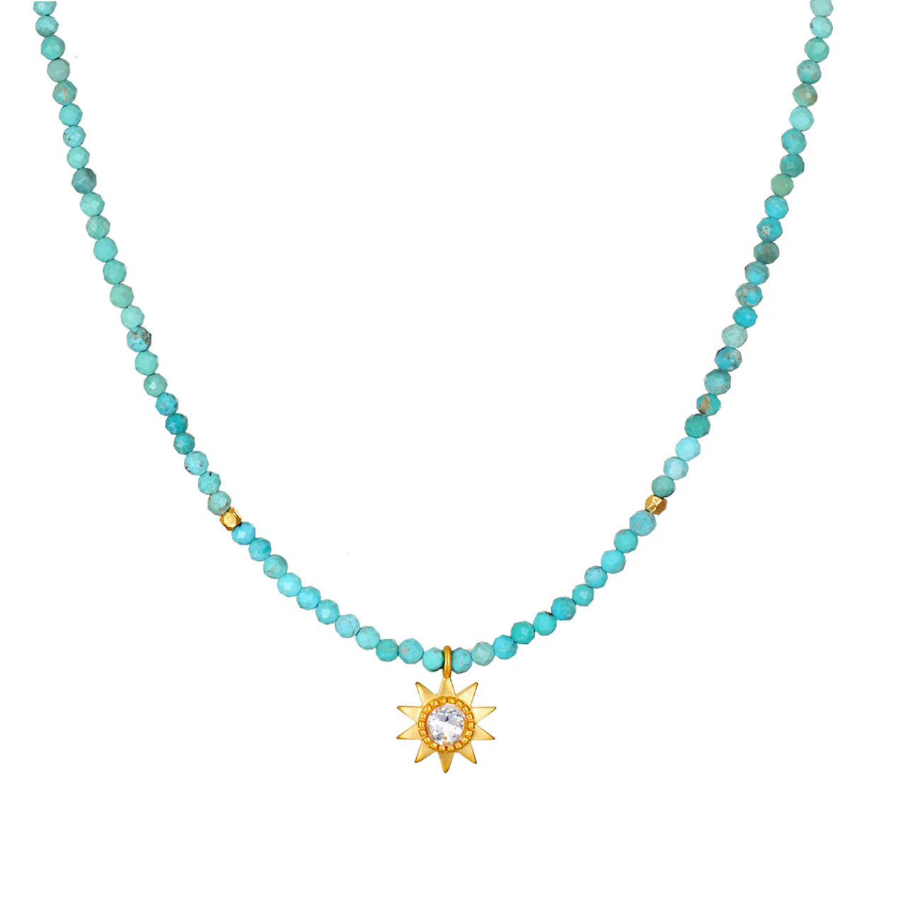 Tranquil Dawn Turquoise Sun Choker Necklace