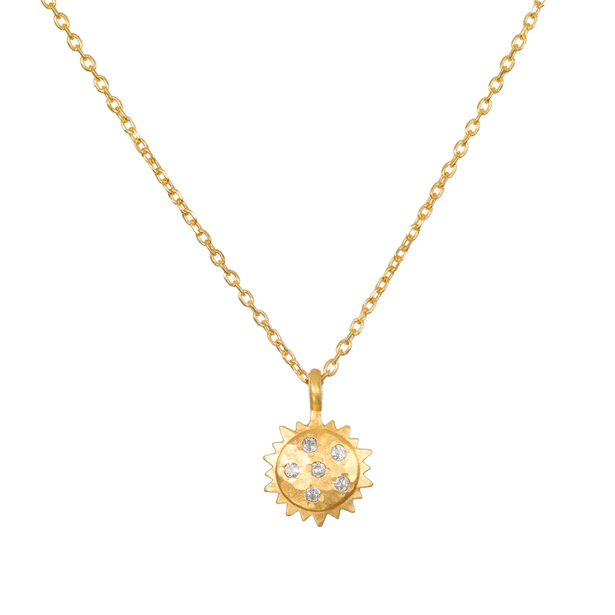 Ignite Vitality White Topaz Sun Necklace
