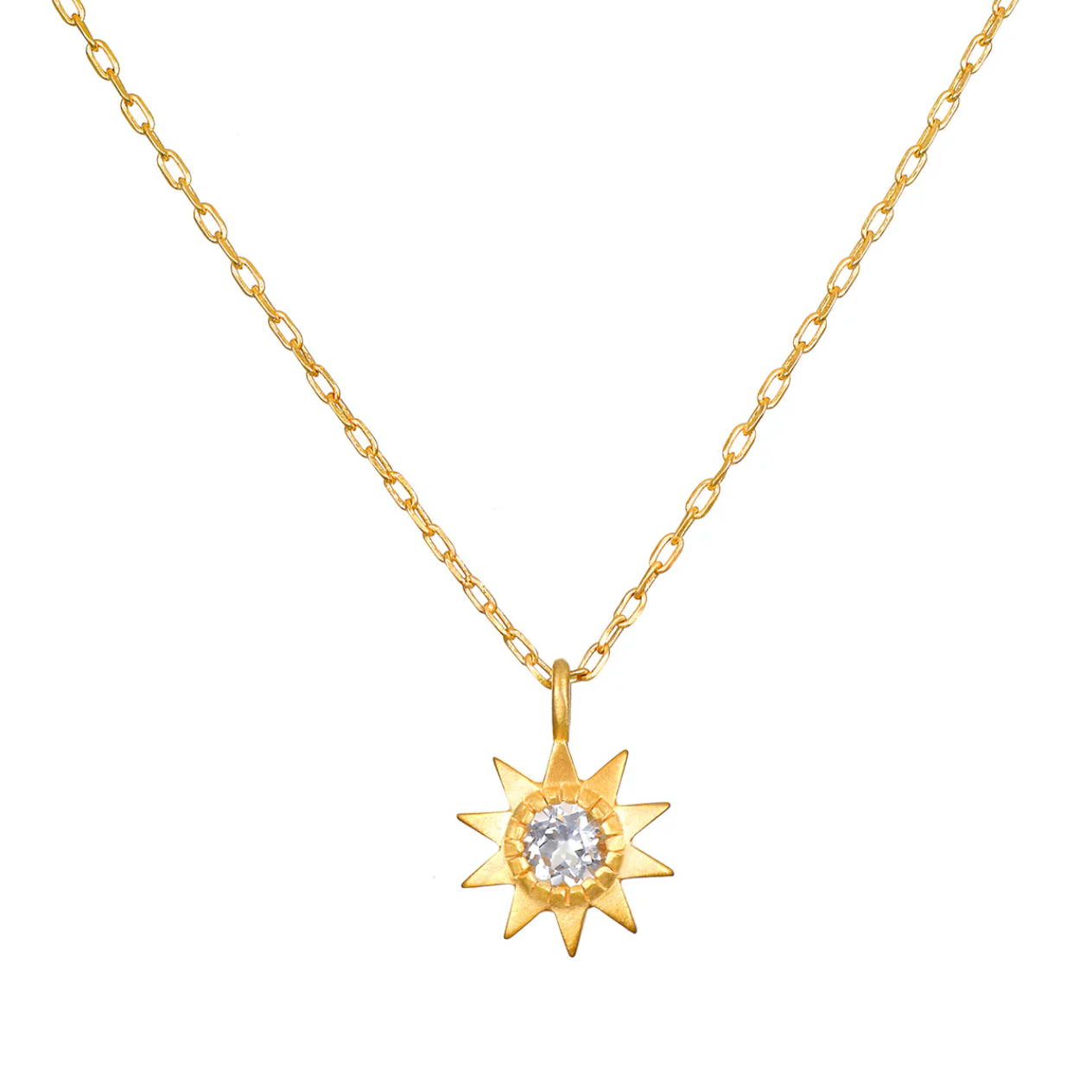 New Horizon White Topaz Sun Necklace