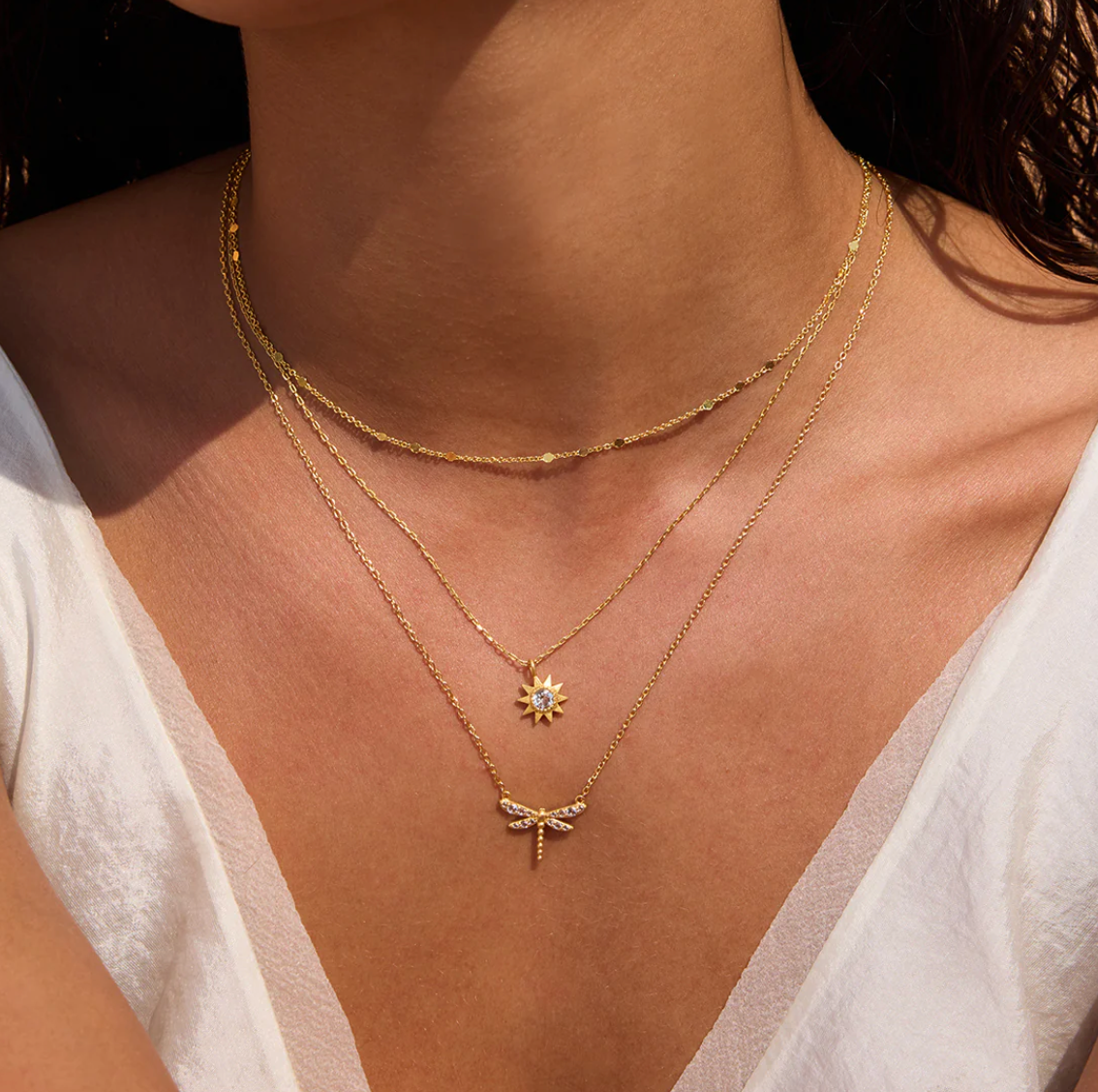 New Horizon White Topaz Sun Necklace