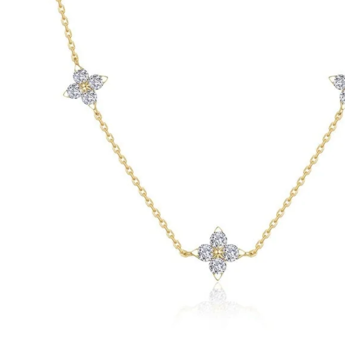 "Trillium" Flower Station Necklace