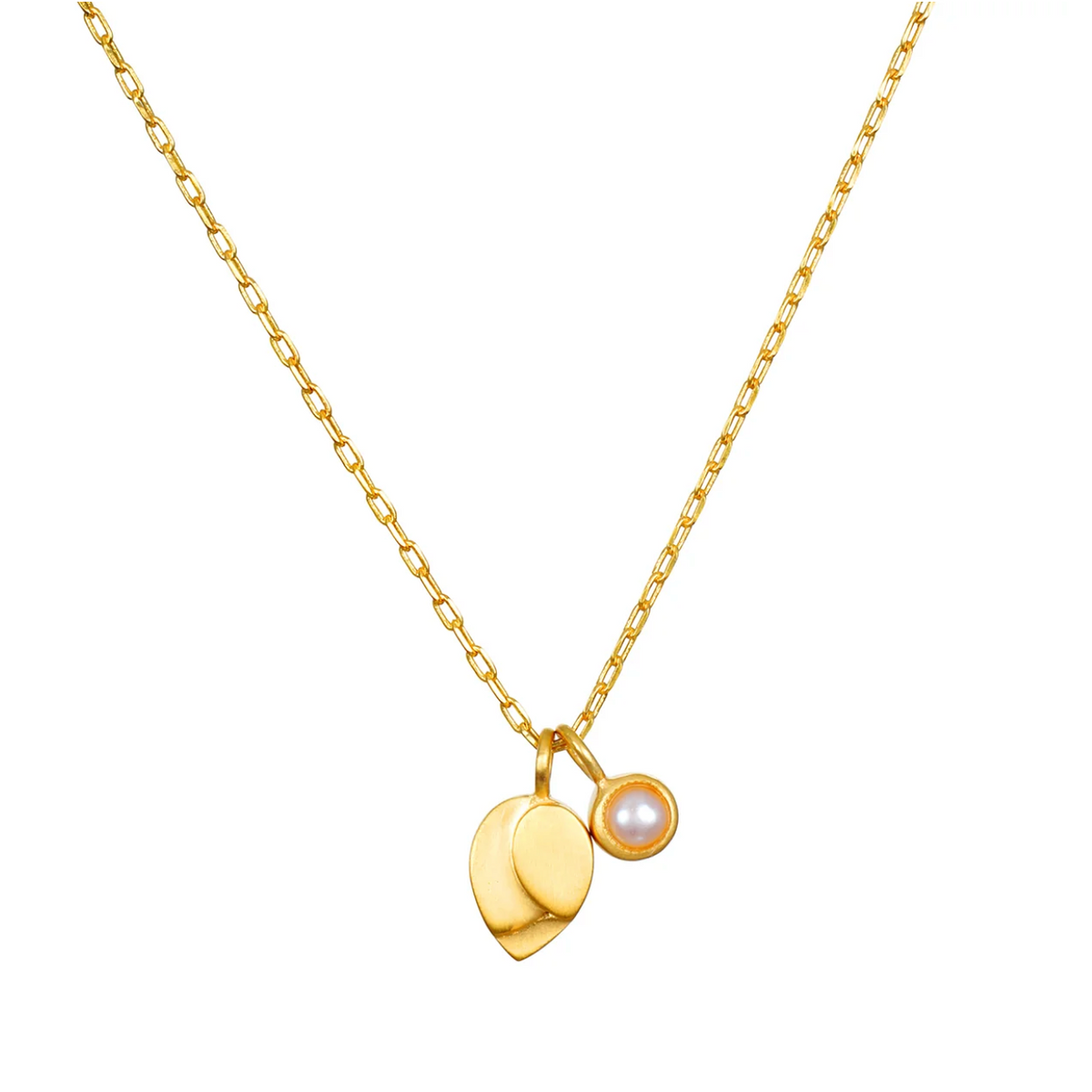 "Intentional Beginnings"  Lotus and Pearl Necklace