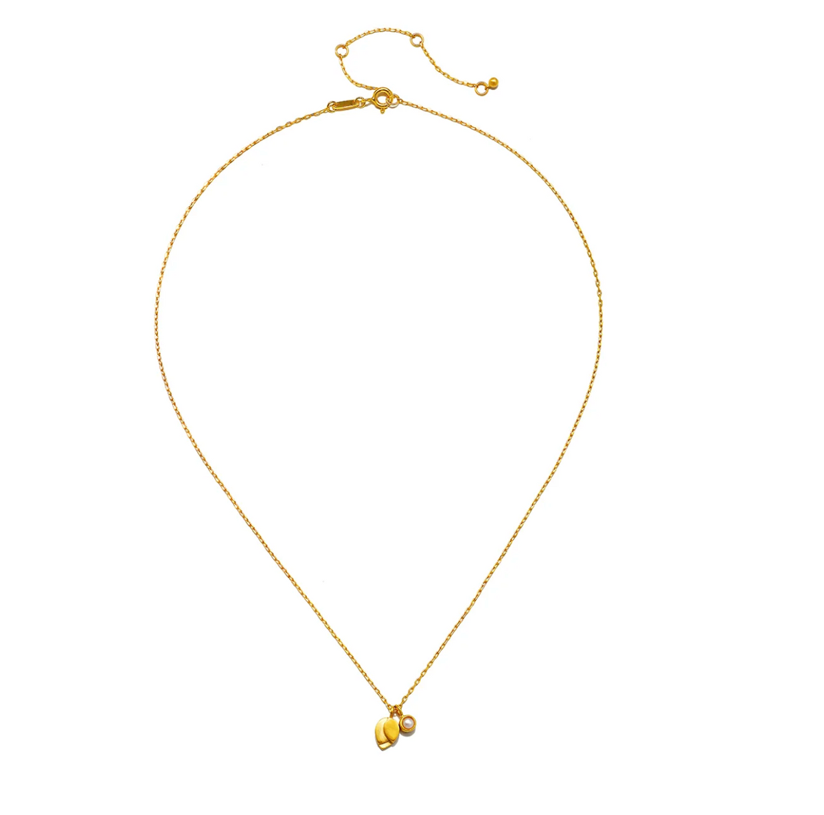 "Intentional Beginnings"  Lotus and Pearl Necklace