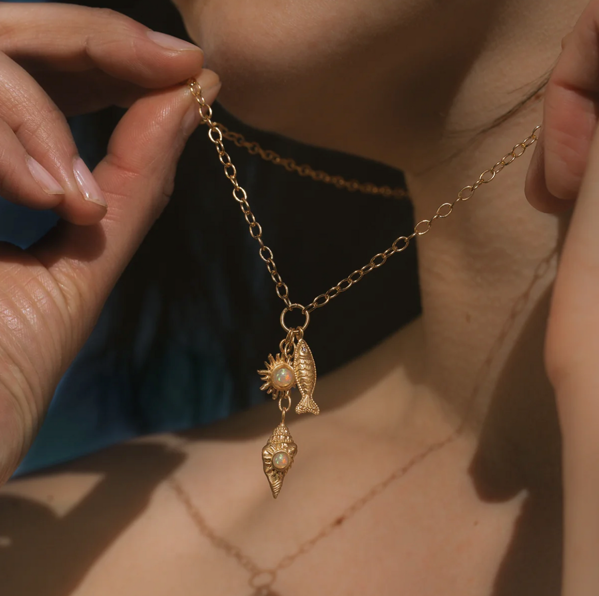 Healing Light Ocean Charm Necklace