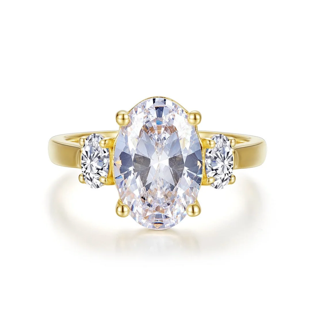 "Aurora" Three-Stone Oval Ring