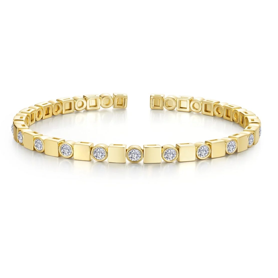 Block & Bezel Cuff Bracelet