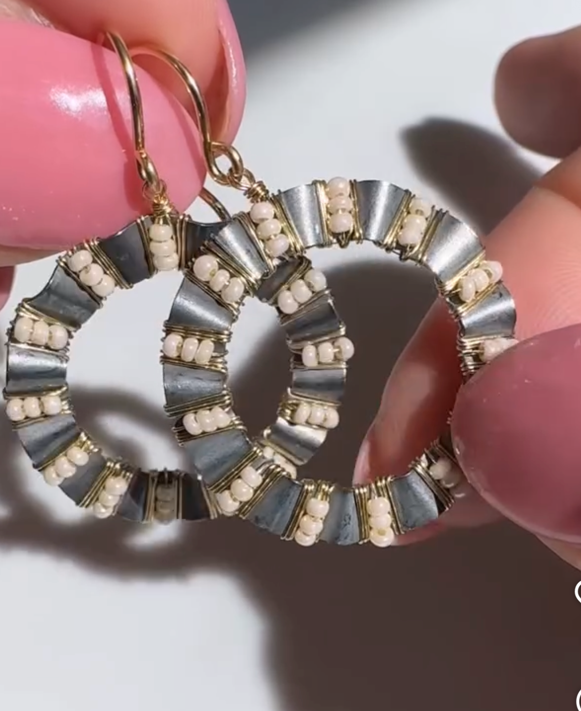 "Cady" Open Pearl Drop Earrings