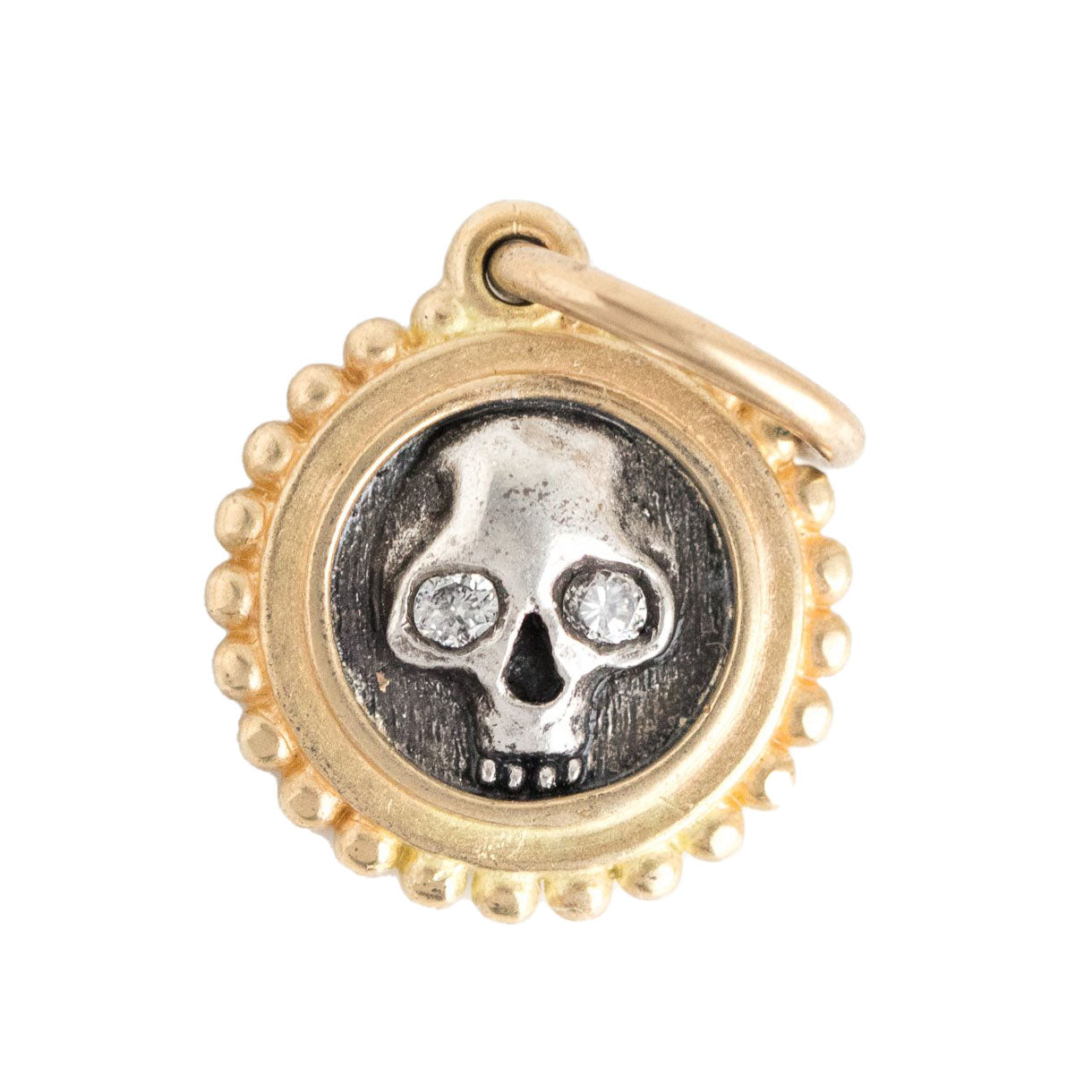 Round Skull + Heart Charm
