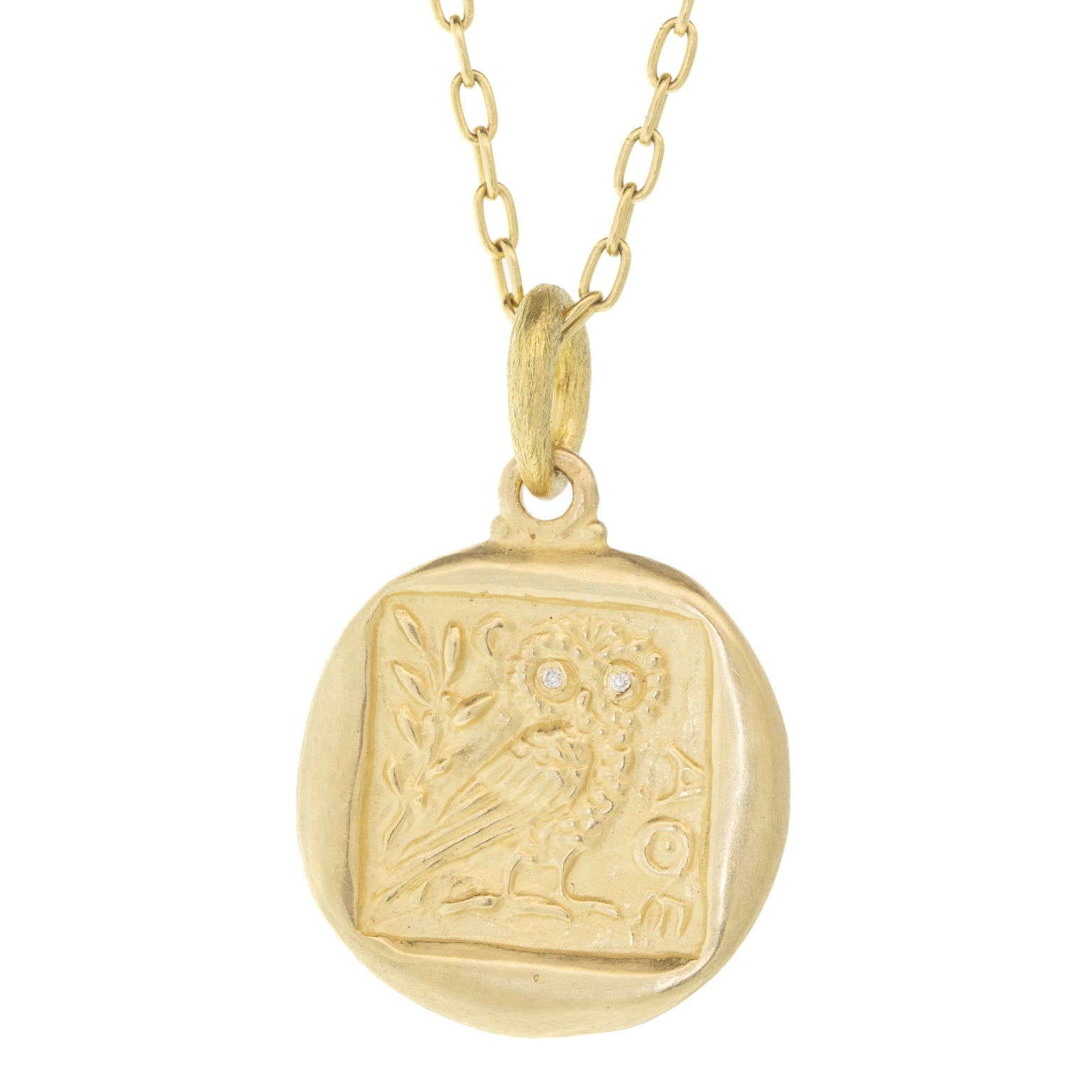 Gold Diamond Owl & Flower Charm