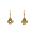 Tiny Antique Cross Charm w/ Diamond