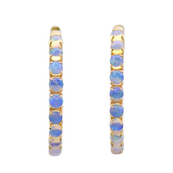 Inside-Out Opal Hoops